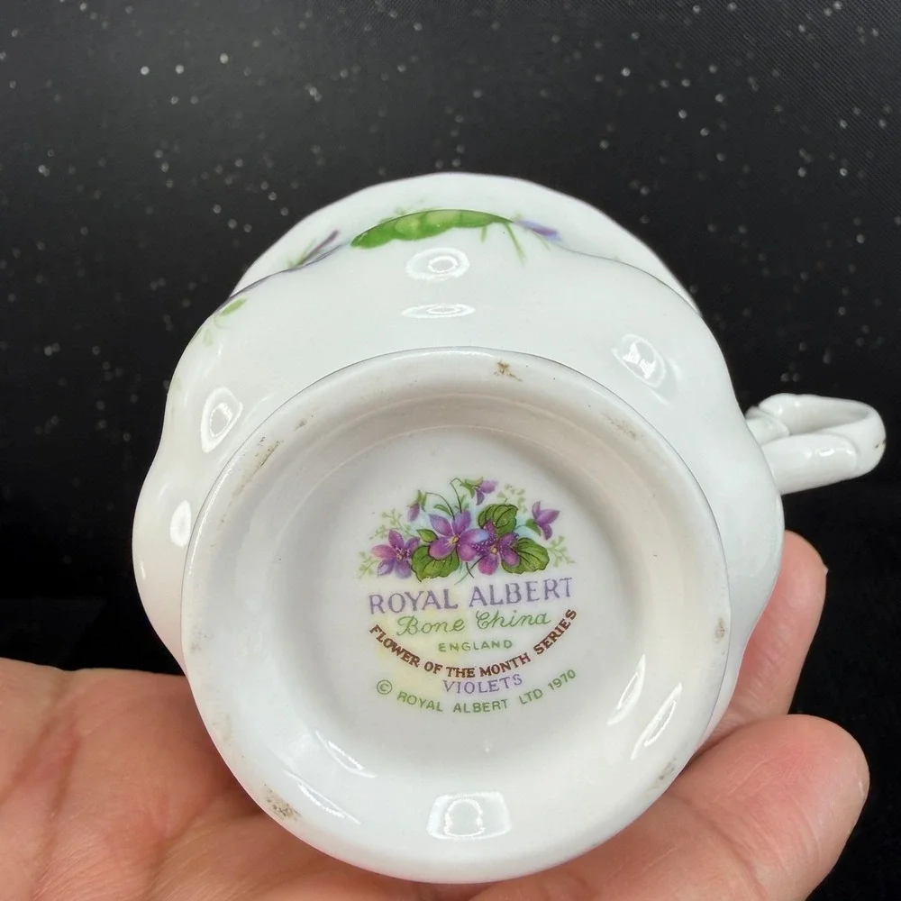 Royal Albert February Violets Flower of the Month Teacup and Saucer Set England